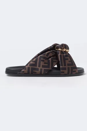 Fendi Sandalo Feel in raso imbottito con monogram FF all over