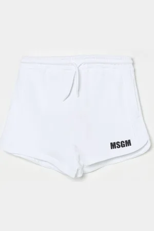 Msgm Pantaloncino sportivo in cotone con logo