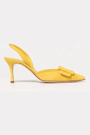 Manolo Blahnik Slingback Mayslibi in camoscio con fibbia decorativa