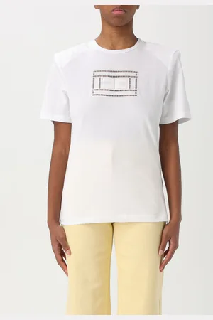 Elisabetta Franchi T-shirt in cotone con logo traforato