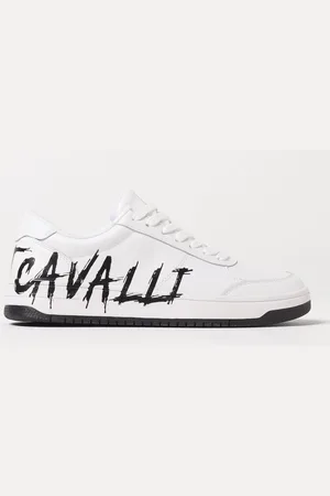 Roberto Cavalli Sneakers in pelle con stampa logo
