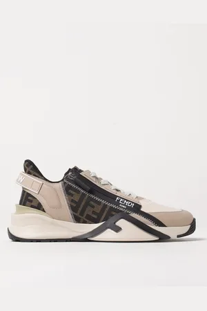 Fendi Sneakers Flow in pelle e e tessuto FF jacquard Eclissi