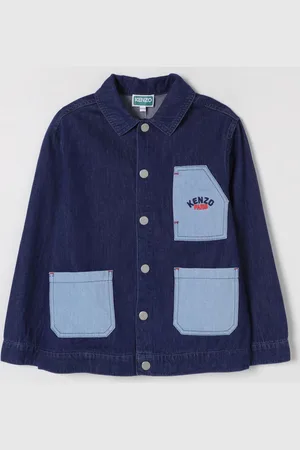 Kenzo Giacca camicia di jeans con logo e toppe
