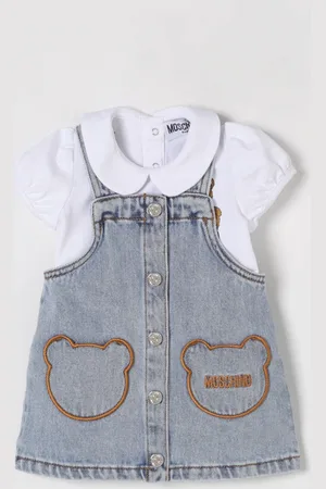 Moschino Coordinato in denim con toppe Teddy