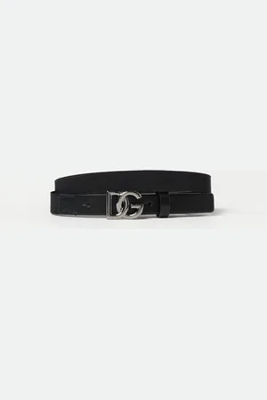 Dolce & Gabbana Cintura DG in pelle e tessuto stretch