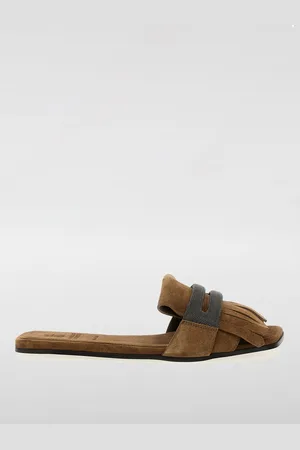 Brunello Cucinelli Mules in camoscio con monile