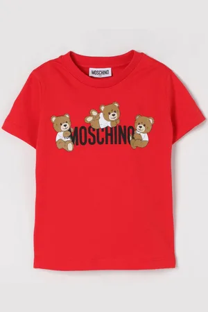 Moschino T-shirt in cotone con logo Teddy