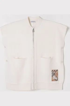 Burberry Mantella in misto lana con toppe check