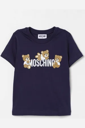 Moschino T-shirt in cotone con logo Teddy