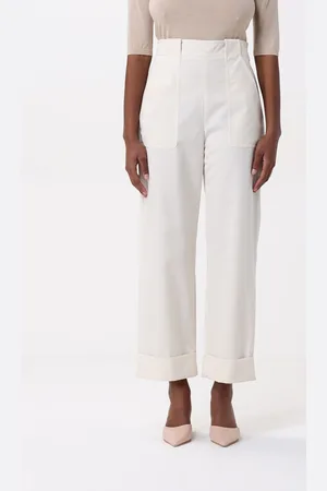 Max Mara Pantalone classico in gabardine di cotone