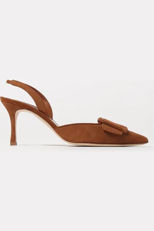 Manolo Blahnik Slingback Mayslibi in camoscio con fibbia decorativa