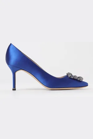 Manolo Blahnik Décolleté Hangisi in raso con fibbia gioiello