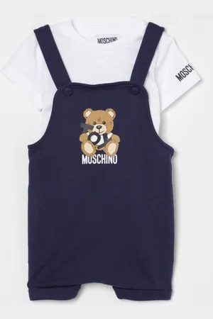Moschino Coordinato in cotone con logo Teddy