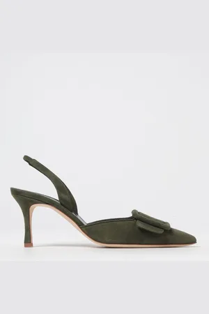 Manolo Blahnik Slingback Mayslibi in camoscio con fibbia decorativa