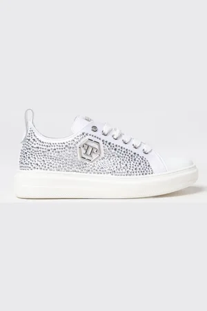 Philipp Plein Sneakers in pelle con strass all over