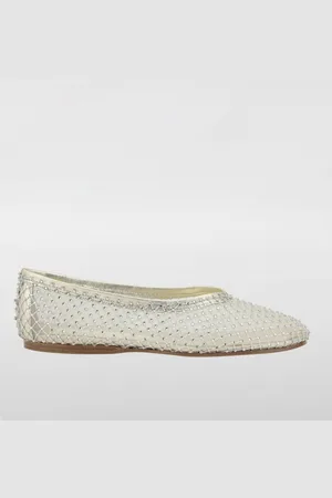 FORTE FORTE Ballerina in nylon a rete con strass all over