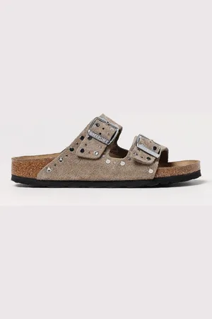 Birkenstock Sandalo Arizona Rivet in camoscio con borchie