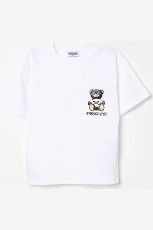 Moschino T-shirt in cotone con logo Teddy