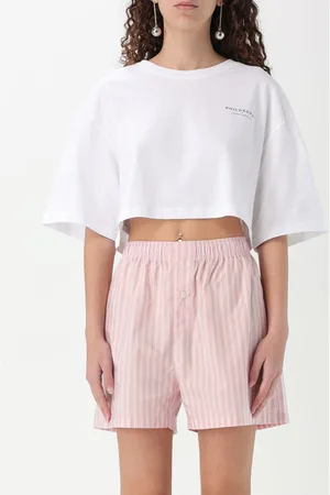 Serafini T-shirt cropped in cotone