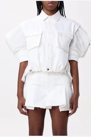 SACAI T-shirt in cotone e nylon