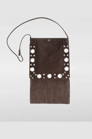 VALENTINO GARAVANI Borsa a spalla piccola Nellcôte in suede con frange