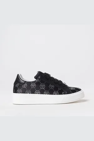 Philipp Plein Sneakers in pelle con stampa monogram di strass all over