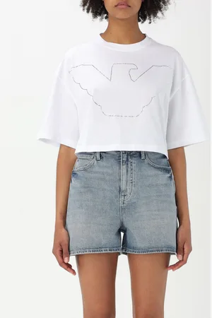 Emporio Armani T-shirt crop con maxi logo