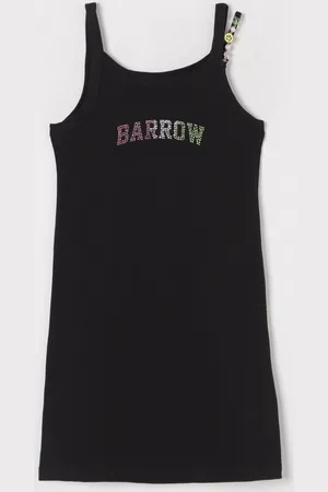 BARROW Abito in cotone con logo di strass