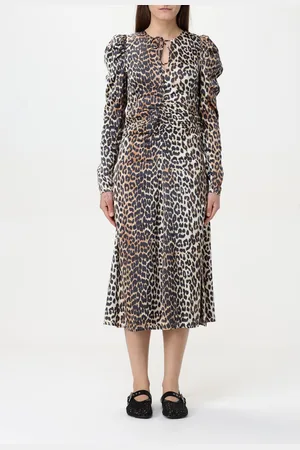 Ganni Abito in cotone organico animalier