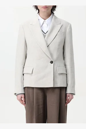 Brunello Cucinelli Blazer doppiopetto in misto lino
