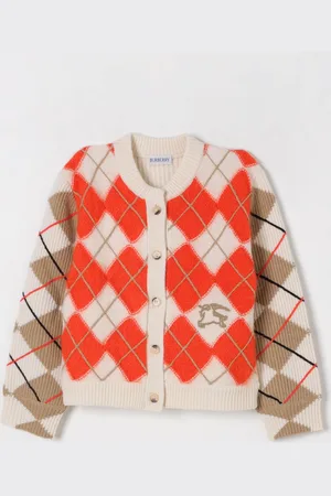 Burberry Cardigan a girocollo in lana a rombi