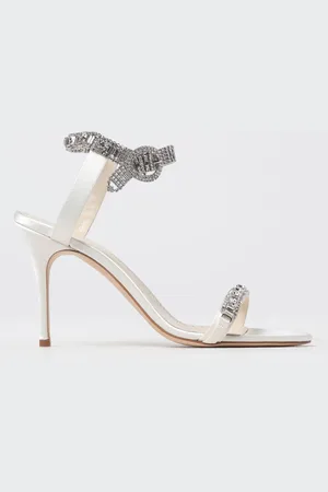 Manolo Blahnik Sandalo Asasan in raso con strass incastonati