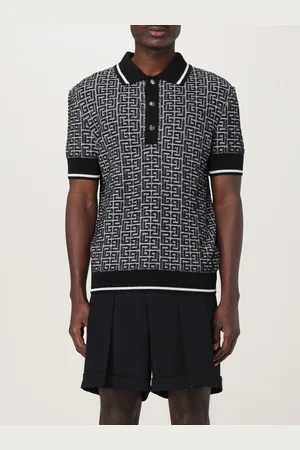 Balmain Polo in maglia con motivo monogram