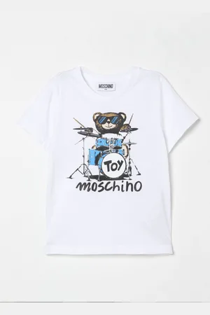 Moschino T-shirt in cotone con logo Teddy