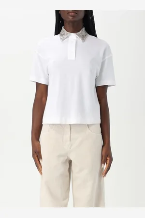 Brunello Cucinelli Polo in cotone con collo ricamato