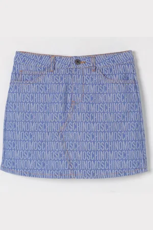 Moschino Gonna di jeans con logo all-over