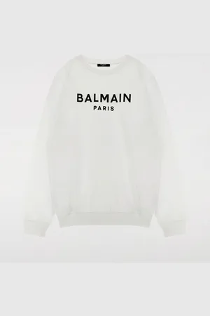 Balmain Maglia a girocollo con logo in cotone