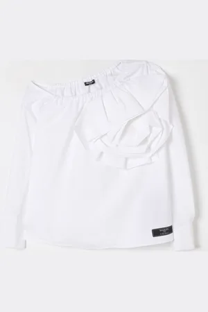 Balmain Blusa in cotone con fiore