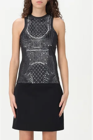 Balmain Top in crepe con stampa grafica