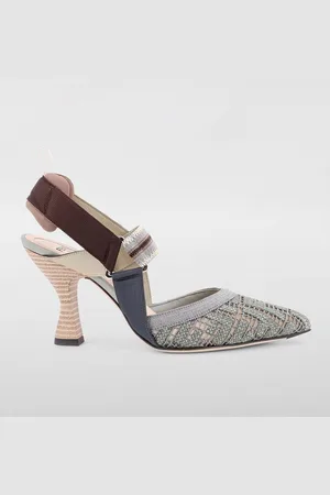 Fendi Slingback Colibrì in mesh con monogram jacquard