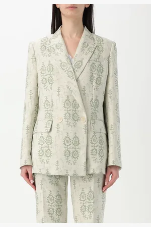 Dondup Blazer doppiopetto in misto cotone stampato