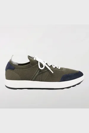 Kiton Sneakers in maglia crochet e camoscio