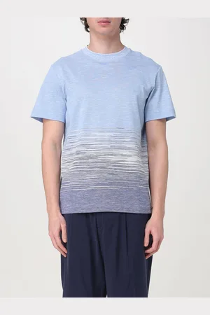 Missoni T-shirt in cotone e lino a righe sfumate