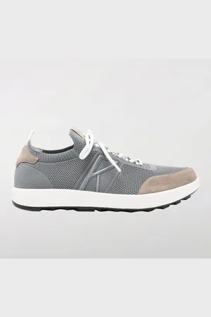 Kiton Sneakers in maglia crochet e camoscio