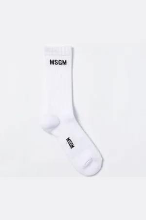 Msgm Calze in cotone stretch con logo jacquard