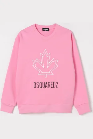 Dsquared2 Felpa a girocollo con logo foglia d