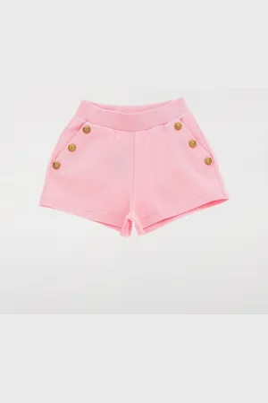 Balmain Shorts in cotone con bottoni "Leone catena"