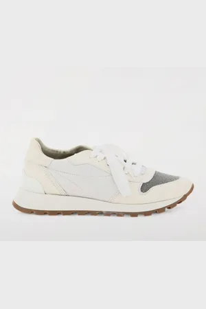 Brunello Cucinelli Sneakers in camoscio e nylon con monile