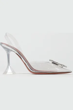 Amina Muaddi Slingback Begum in pvc con fibbia gioiello