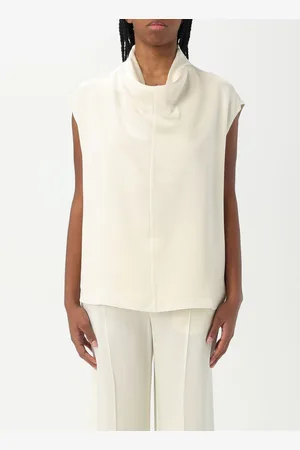 Totême Blusa smanicata con collo a imbuto in viscosa